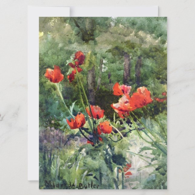 Garden Poppies (från Mildred Anne Butler) Kort (Framsida)