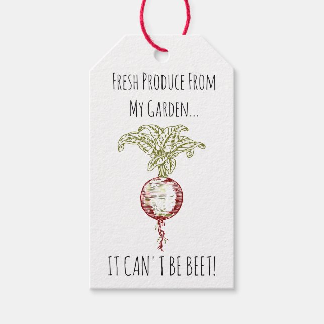 "Garden Produce Beet Pun Anpassningsbar Presentetikett (Framsidan)