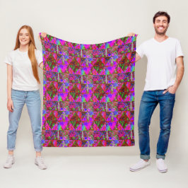 Garden Quilt-målning med grönt ludrangea Fleecefilt
