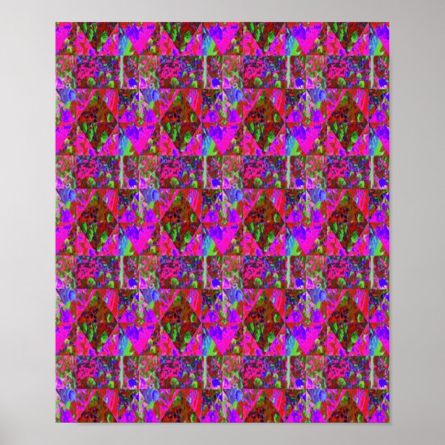 Garden Quilt-målning med grönt ludrangea Poster (Framsidan)