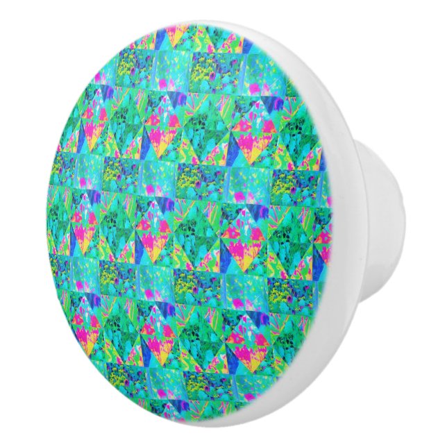 Garden Quilt Painting with Hydrangea and Blues Knopp (Höger)