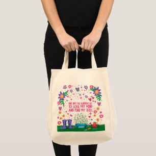 Garden Quote Blommigt Roligt Namn Blommigt Inspiri Tygkasse
