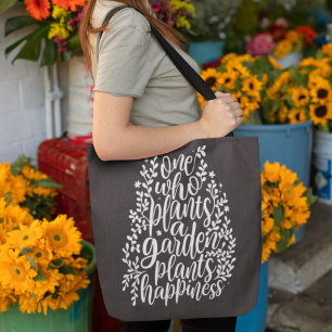 Garden Quote Hand Lettered Doodles Tygkasse