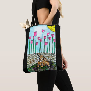 Garden Rabbit Tote Bag Tygkasse