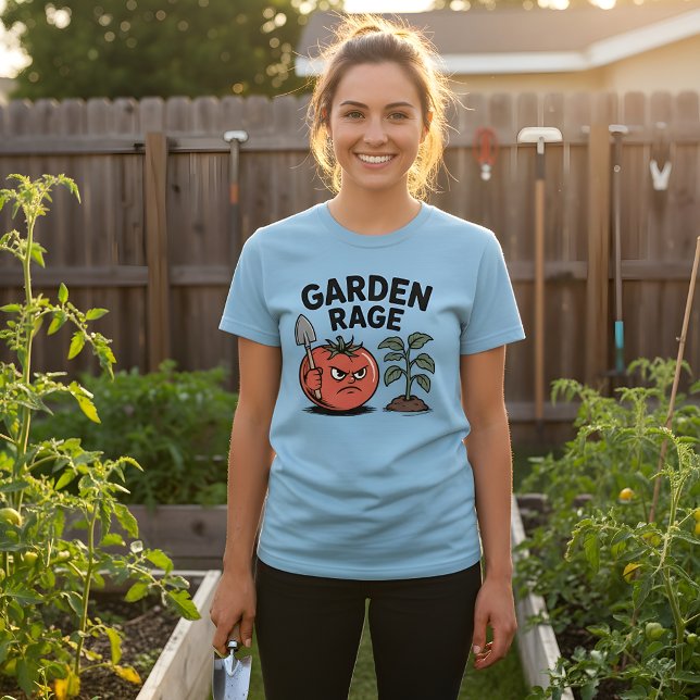 Garden Rage – Angry Tomato Gardening Design T Shirt (Skapare uppladdad)