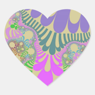 Garden Rainbow Mod Heart Stickers Hjärtformat Klistermärke