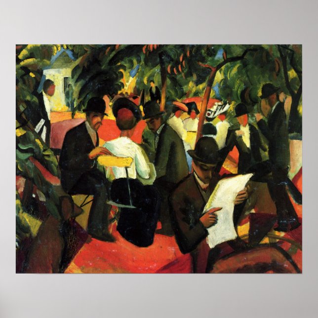 Garden Restaurant i augusti Macke. Vintage Art Poster (Framsidan)