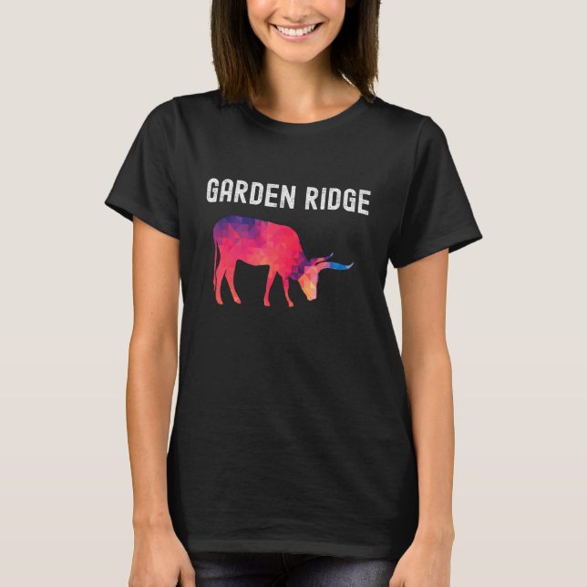 GARDEN RIDGE Texas  Vivid Geometric Longhorn Cattl T Shirt (Framsida)