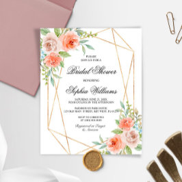 Garden Ro och Guld Ram Inbjudningskort för möhippa