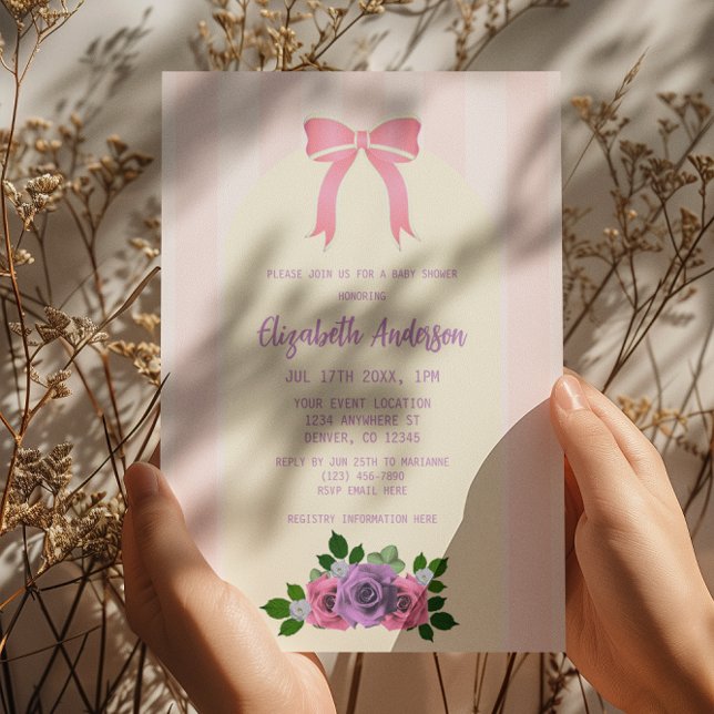 Garden Ro Rosa Baby Shower Inbjudningar (Skapare uppladdad)