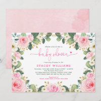 Garden Ro Shock rosa Blommigt Greenery Baby Shower