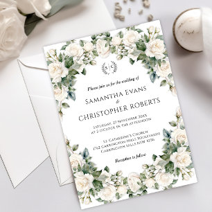 Garden Romantik: Bride & Groom Monogrammed Bröllop Inbjudningar