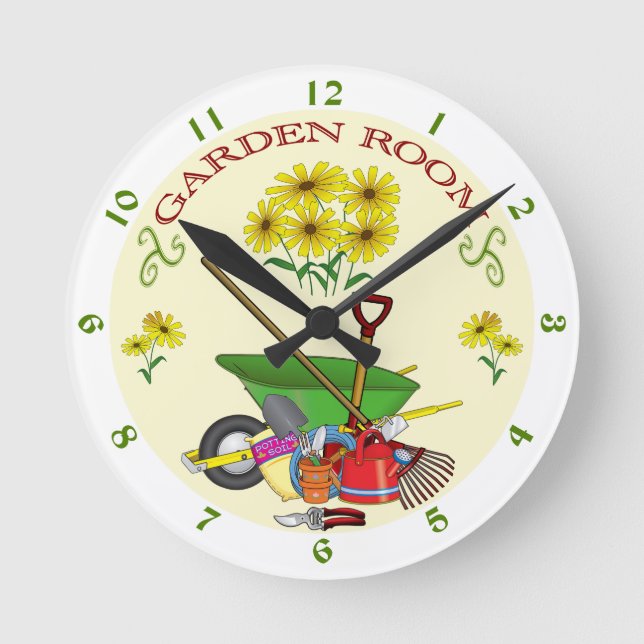 Garden Room Clock Rund Klocka (Framsida)