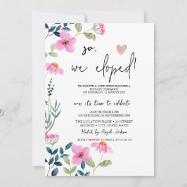Garden Rosa Flowers Elopement Inbjudningar