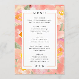 Garden rosa Flowers Luxury chic bröllop Meny