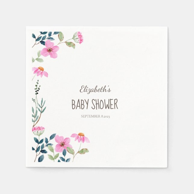 Garden Rosa Flowers Pappersservett (Framsidan)