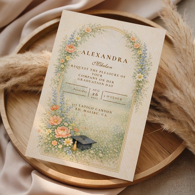 Garden Rose Graduation Celebration Inbjudningar (Skapare uppladdad)