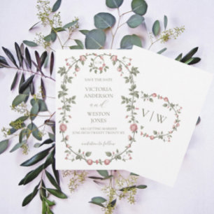 Garden Sage Grönt Spara datuminbjudan Julkort