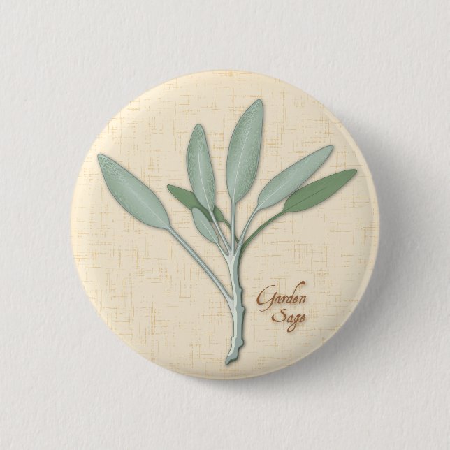 Garden Sage Herb Button Knapp (Framsida)