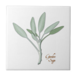 Garden Sage Herb Ceramic Tile Kakelplatta