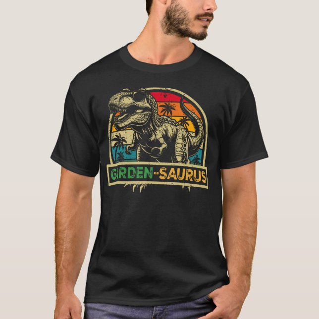 Garden-Saurus T Rex Dinosaur Garden Saurus Family  Shirt (Framsida)