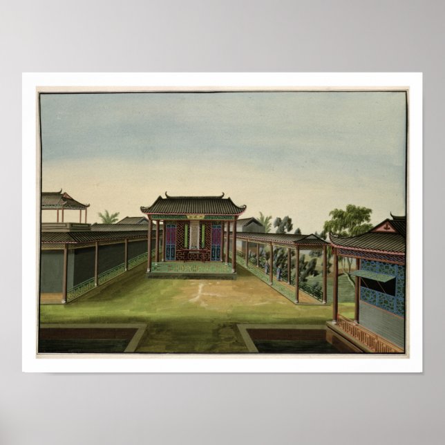 Garden Scene, c.1820-40 (w/c på papper) 2 Poster (Framsidan)