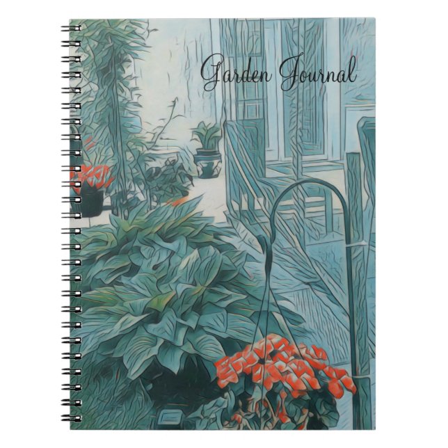 Garden Scene Journal Anteckningsbok (Framsidan)