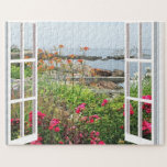 GARDEN SEA SCENIC OGUNQUIT, MAINE  PUSSEL<br><div class="desc">En underbar syn på Atlanten från Ogunge-konsthuseet. En kort-promenad från Perkins Cove, museet och dess tre acres skulpturträdgårdar förbiser Narrow Cove och Atlanten. Den har både en storlek på 252 biet och 520 och är en vacker keepsaké. Innehåller babyliften fodral med pussel tryckt på locket; Sturdy cardboard lagrar, monterad på...</div>