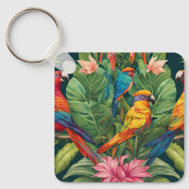 Garden Serenity: Bird in Bloom Nyckelring