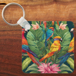 Garden Serenity: Bird in Bloom Nyckelring