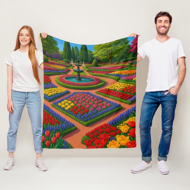 Garden Serenity - Vår Vibes Fleecefilt (På plats)