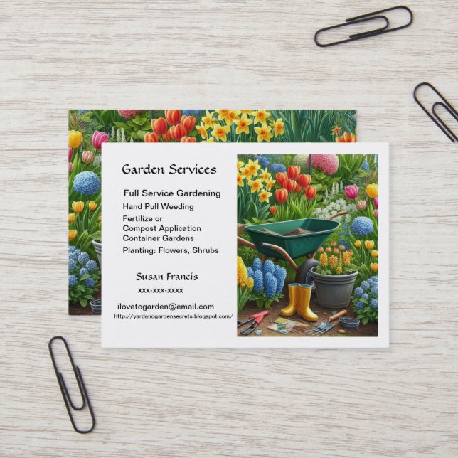 Garden Services/Master Gardener Visitkort (Fram/Back In Situ)