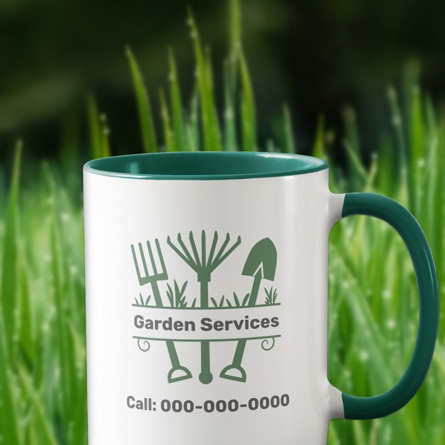 Garden Services - Verktyg Monogram Mugg (Garden Services - Tools Monogram Mug)