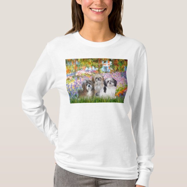 Garden - Shih Tzus (3) T-shirt (Framsida)