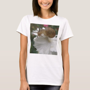 Garden Snigel och White Carnation Dam T Shirt