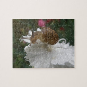 Garden Snigel och White Carnation Puzzle Pussel