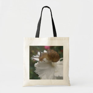 Garden Snigel och White Carnation Tote Bag Tygkasse