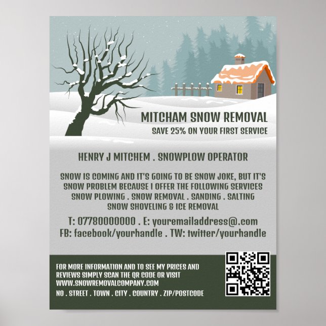 Garden Snö, Snö Removal Company Advertising Poster (Framsidan)