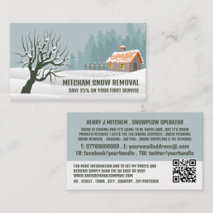 Garden Snö, Snö Removal Company Advertising Visitkort