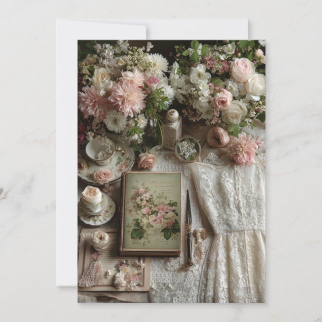 Garden Snöre Aftermiddag Tea | Blommigt Charm Inbjudningar (Framsida)