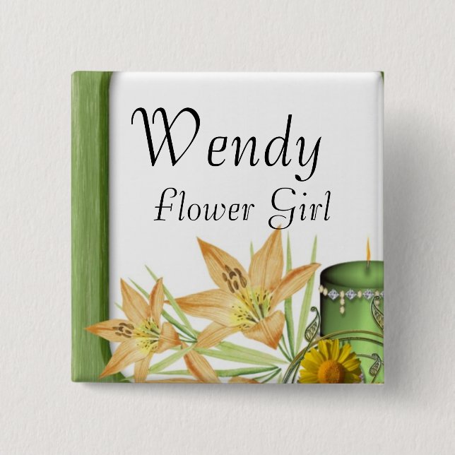 Garden Snyggt Classy Flower Girl Bröllop Knapp (Framsida)