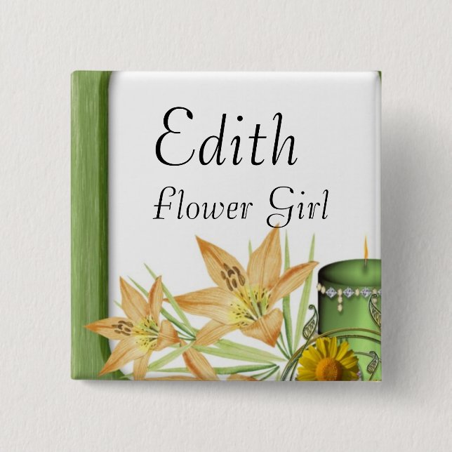 Garden Snyggt Classy Flower Girl Bröllop Knapp (Framsida)