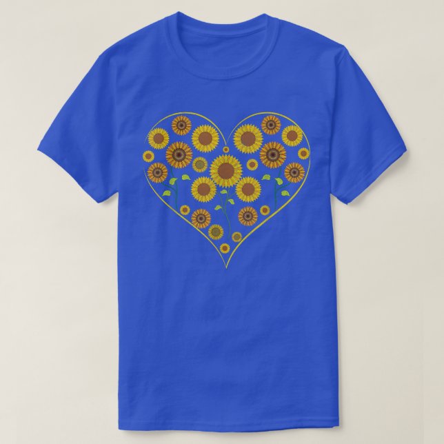 Garden Solros Älskare Heart Flower Blommars Sunfl T Shirt (Design framsida)