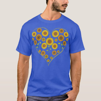 Garden Solros Älskare Heart Flower Blommars Sunfl T Shirt