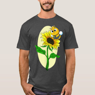 Garden Solros Cute Bee Gult Flower Hippie Sol T Shirt