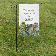 Garden som skyddas av katt