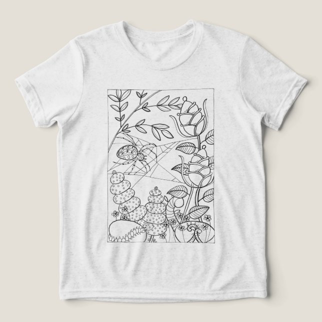 Garden spindelfärgning med fantastiska blommor t shirt (Design Framsida)