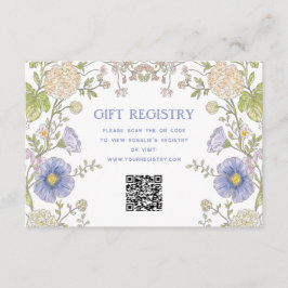Garden Spring Floral Bridal Shower QR Code Tilläggskort