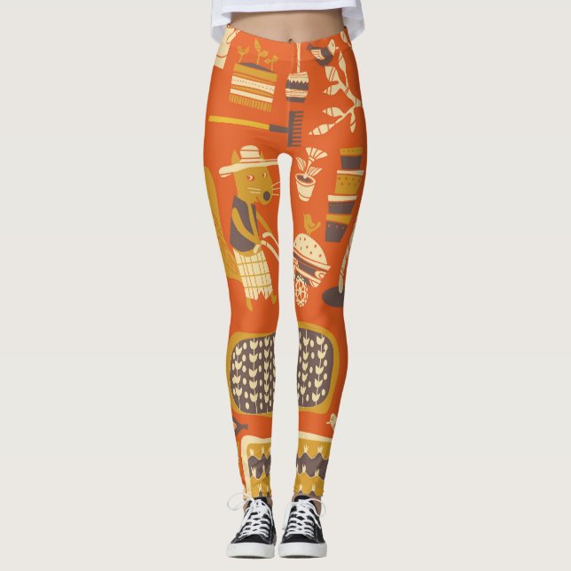 Garden Squirrels: Whimsical Animal Scene Leggings (Framsida)