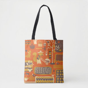 Garden Squirrels: Whimsical Animal Scene Tygkasse